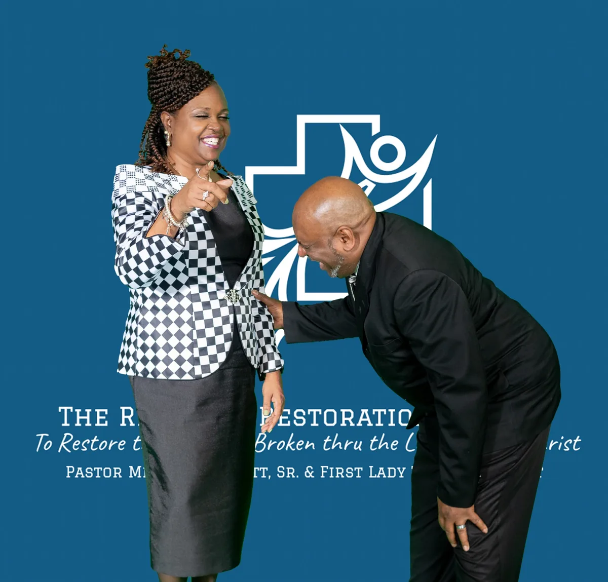 Pastor and First Lady Luckett sharing a joyful moment